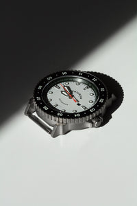 Venturian WatchWorks Daytripper mens watch — 38mm dual timer bezel. case. 