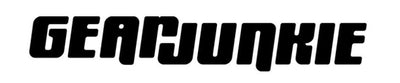 Black 'GEARJUNKIE' logo on a white background