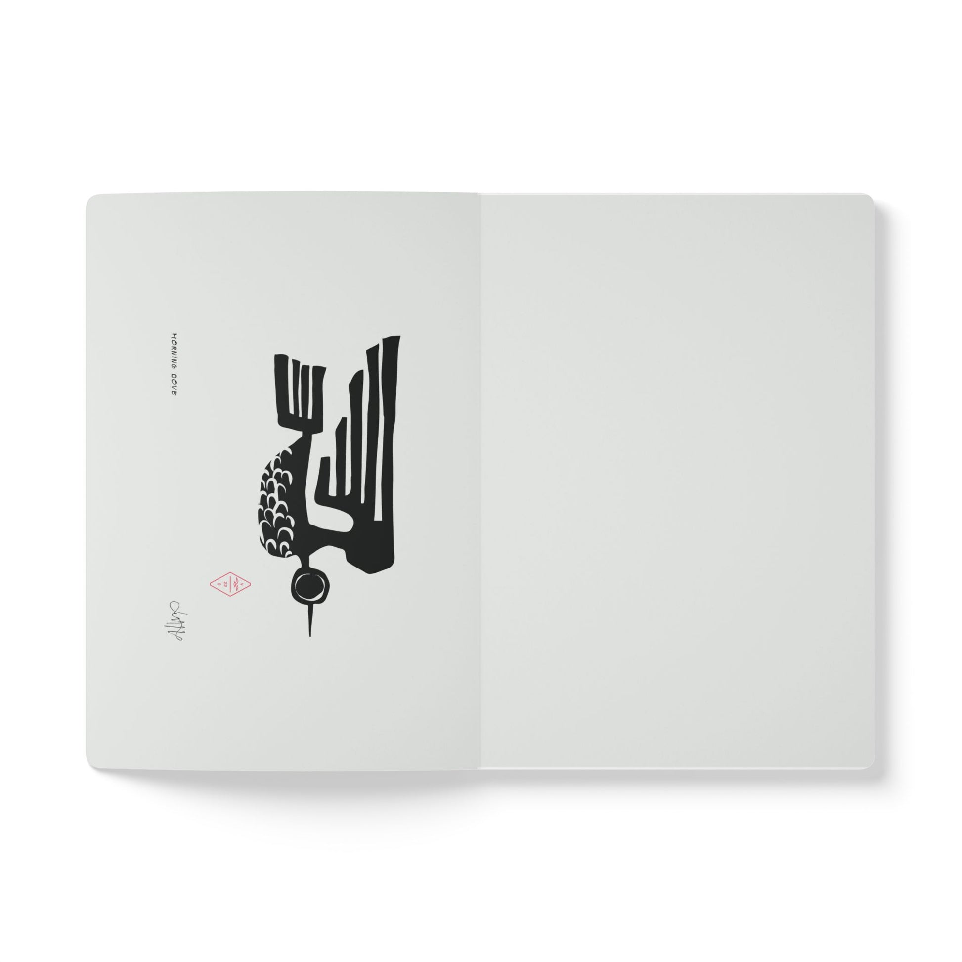 White placemat with black abstract design on a white background