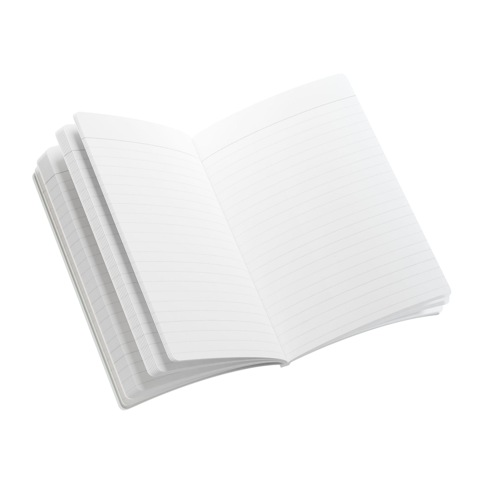 Stack of white books on a white background