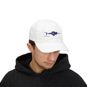 Classic Dad Cap with Racing Narwhal Design