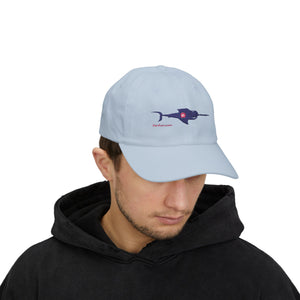 Classic Dad Cap with Racing Narwhal Design