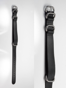 Black Horween Leather Watch Strap — 20MM