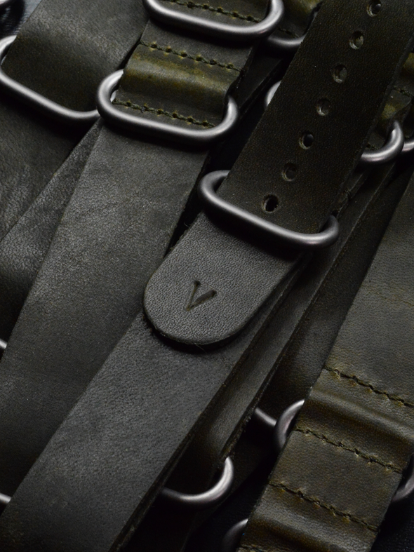 Olive Khaki Horween Leather Watch Strap — 20MM