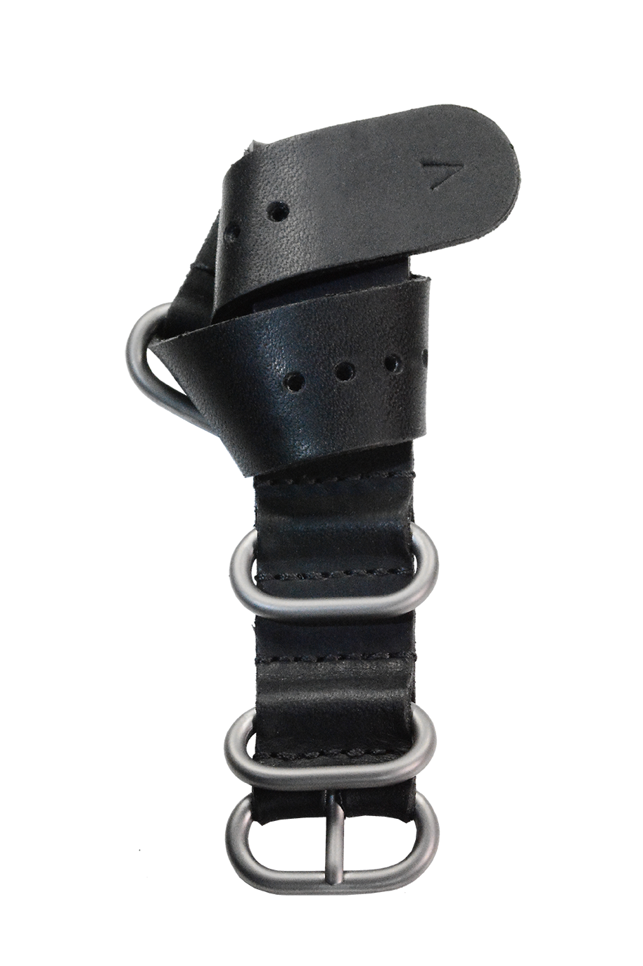 Venturian WatchWorks 20mm Horween Leather Single Pass Watch Strap Black
