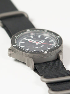 The Venturian Wildsider 38MM Solar Titanium compass tool watch in Black north mantra