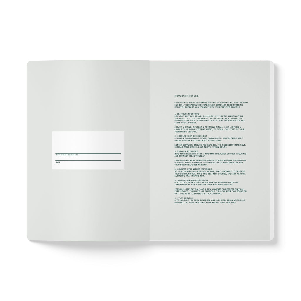 Hiking or travel outdoor journal with text and a label on a white background