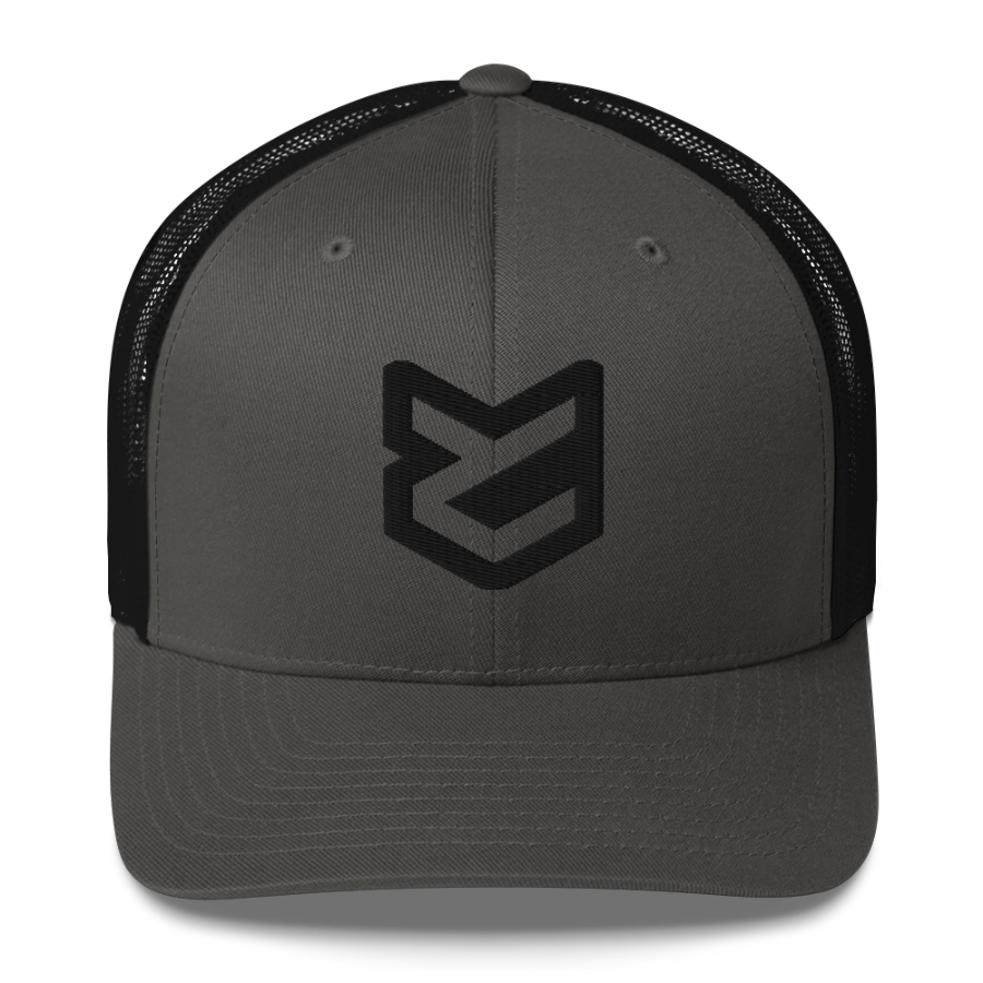 Venturian Monogram Trucker Hat Charcoal