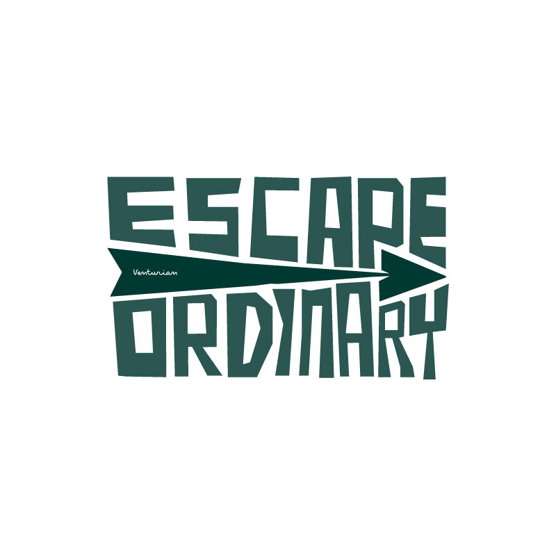 Motivational quote 'Escape Ordinary' in green text on a white background